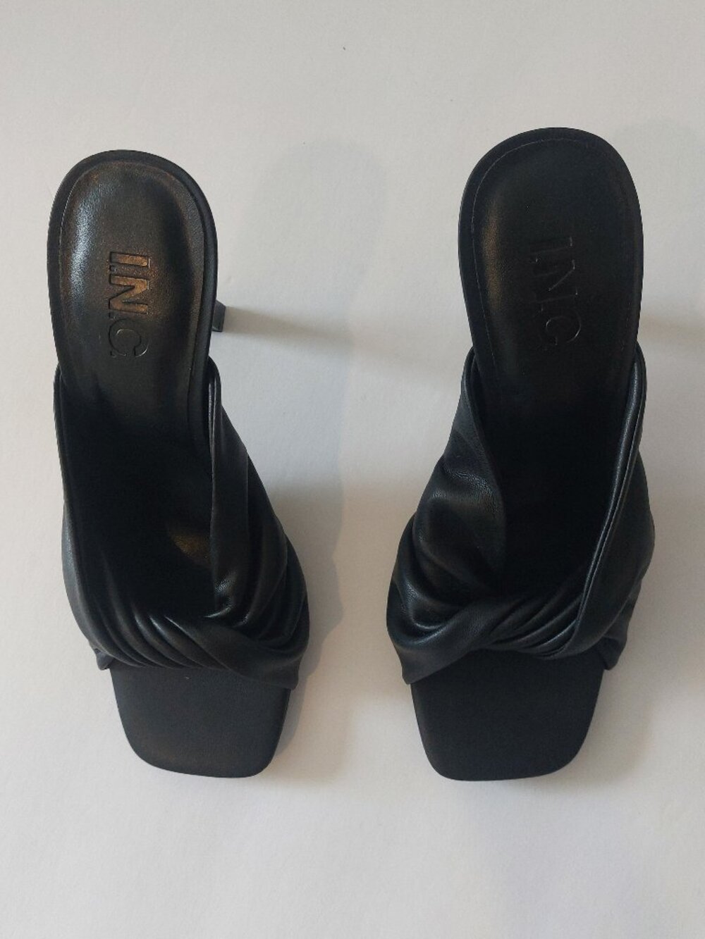 INC International Concepts Black Knotted Slide Mules